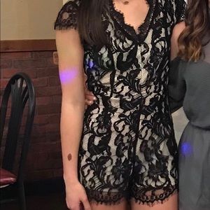 Black lace romper